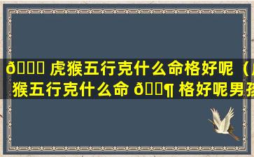 🐟 虎猴五行克什么命格好呢（虎猴五行克什么命 🐶 格好呢男孩）